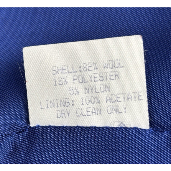 Vintage Ferncroft Full Length Wool Coat Women's 10 Cobalt Blue Double Breasted - Picture 15 of 15